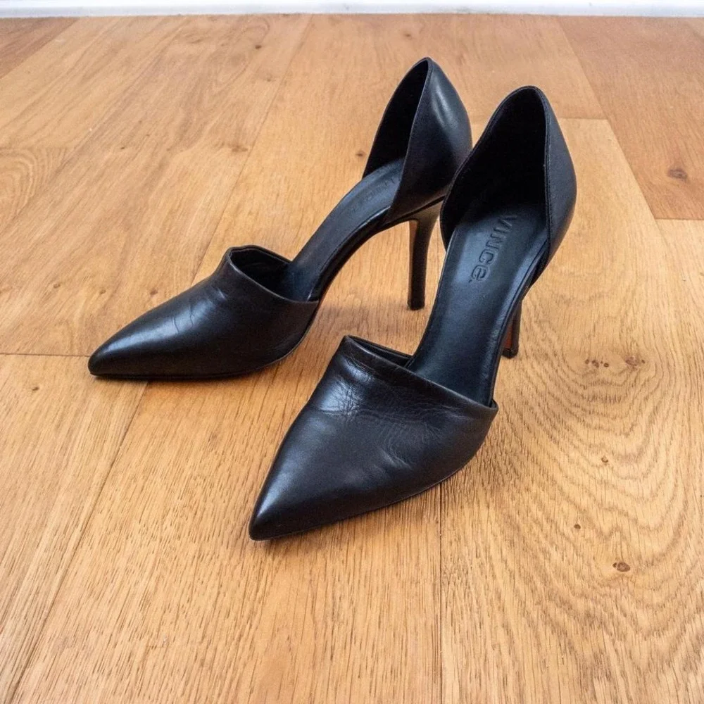 Vince Claire Choked Up Leather D'Orsay Pumps - Picture 1 of 5